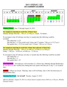 Microsoft Word - Summer Schedule 2013