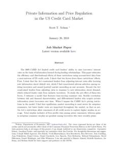 Private Information and Price Regulation in the US Credit Card Market Scott T. Nelson ∗