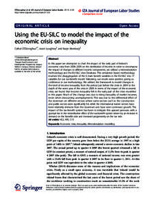 O’Donoghue et al. IZA Journal of European Labor Studies 2013, 2:23 http://www.izajoels.com/content[removed]ORIGINAL ARTICLE  Open Access