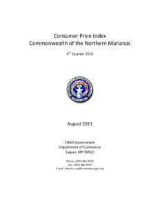 Consumer Price Index Commonwealth of the Northern Marianas 4th Quarter 2010 August 2011