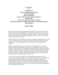 Aboriginal title in the United States / Bureau of Indian Affairs / Elouise P. Cobell / Indian Reorganization Act / Dawes Act / United States Department of the Interior / Tribal sovereignty in the United States / Hodel v. Irving / Native Americans in the United States / Law / Cobell v. Salazar / Lawsuits