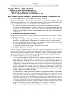 30 USC 933 NB: This unofficial compilation of the U.S. Code is current as of Jan. 4, 2012 (see http://www.law.cornell.edu/uscode/uscprint.html). TITLE 30 - MINERAL LANDS AND MINING CHAPTER 22 - MINE SAFETY AND HEALTH SUB