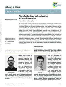 Lab on a Chip View Article Online CRITICAL REVIEW  View Journal