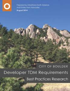Developer TDM Regulations Review  Page 2  Table of Contents Table of Contents................................................................................................................. 2 1.0 Introduction.......