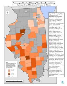 Percentage of Surface Drinking Water from Intermittent, Ephemeral or Headwater Streams in Illinois