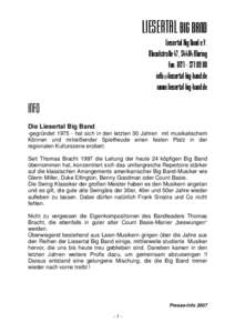 Liesertal Big Band Info Mappe 2007