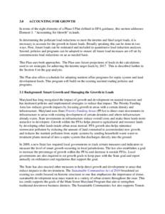 3.0  ACCOUNTING FOR GROWTH In terms of the eight elements of a Phase I Plan defined in EPA guidance, this section addresses Element 3: “Accounting for Growth” in loads.