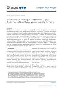 European Policy Analysis NOVEMBER . ISSUE 2014:7e p a Claire Kilpatrick and Bruno De Witte*  A Comparative Framing of Fundamental Rights