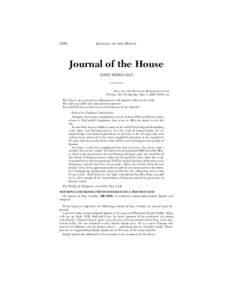 2168  JOURNAL OF THE HOUSE Journal of the House SIXTY-THIRD DAY