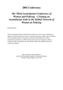Creating an Australasian Link in the Global Network of Women in Policing