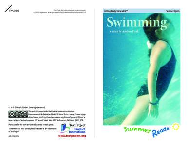 STAPLE HERE  Cover Photo: A girl swims underwater in a swimming pool. © 2005 by Reg Mckenna. Some rights reserved (http://creativecommons.org/licenses/by[removed]Getting Ready for Grade 4™