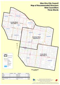Glen Eira City Council Map of Recommended Structure Nine Councillors Three Wards  Caulfield North