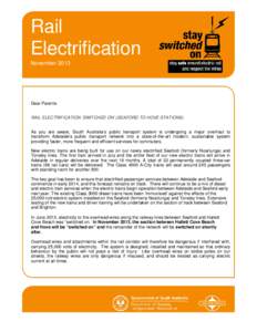 Electric rail transport / Overhead lines / Electric locomotive / Railway electrification system / Noarlunga Centre Interchange / Noarlunga Centre railway line / Transport / Land transport / Rail transport