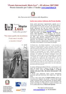 Microsoft Word - Comunicato Premio Mario Luzi III ed .doc