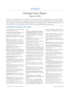 The Hastings Center Report - Annual Index[removed]Adobe PDF)