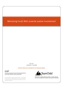 Mentoring Youth With Juvenile Justice Involvement  June 2012 Authored by: TeamChild PART OF THE LEAP COMMUNITY AWARENESS SERIES