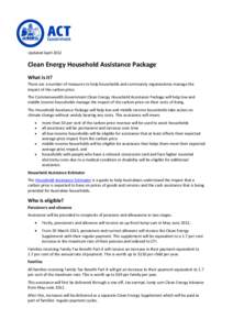 Clean Energy Household Assistance Package