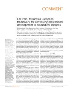 LifeTrain: towards a European framework for continuing professional development in biomedical sciences