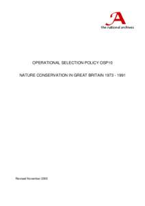 Operational Selection Policy