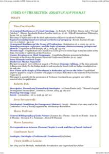 List of the essays available in PDF format on this site
