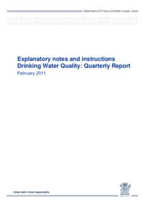 Explanatory notes and instructions Drinking Water Quality: Quarterly Report