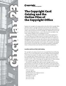 Circular 23  w The Copyright Card Catalog and the