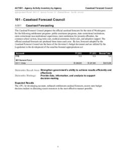 Caseload Forecast Council  ACT001 - Agency Activity Inventory by Agency Appropriation Period: [removed]Activity Version: 2C - Enacted Recast Sort By: Activity[removed]Caseload Forecast Council