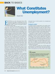 Back to Basics: What Constitutes Unemployment? - Finance & Development - September 2010