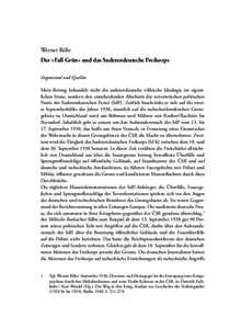 Werner Röhr Der »Fall Grün« und das Sudetendeutsche Freikorps Gegenstand und Quellen