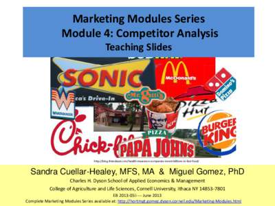 Marketing Modules Series Module 4: Competitor Analysis Teaching Slides http://blog.friendseat.com/health-insurance-companies-invest-billions-in-fast-food/