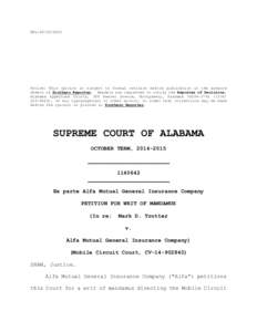 REL:Notice: This opinion is subject to formal revision before publication in the advance sheets of Southern Reporter. Readers are requested to notify the Reporter of Decisions, Alabama Appellate Courts, 300 D