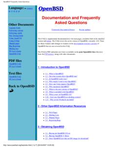 OpenBSD Frequently Asked Questions