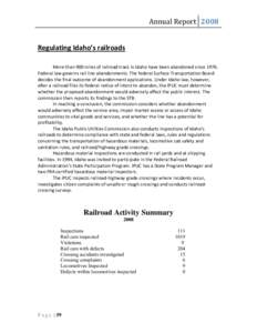 Idaho / St. Maries River Railroad / Operation Lifesaver / Eastern Idaho Railroad / Union Pacific Railroad / BG&CM Railroad / Rail transportation in the United States / Transportation in the United States / Transportation in North America