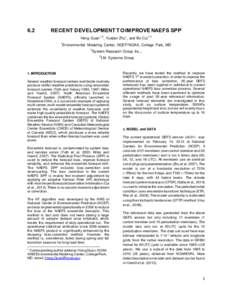 6.2  RECENT DEVELOPMENT TO IMPROVE NAEFS SPP 1,2  1