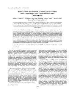 American Journal of Botany 95(9): 1153–[removed]PHYLOGENETIC RELATIONSHIPS OF AROIDS AND DUCKWEEDS