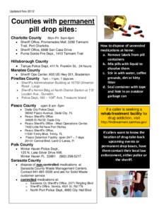 Updated Nov[removed]Counties with permanent pill drop sites: Charlotte County 