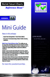 Reference Rows  TM Mini Guide New in this release