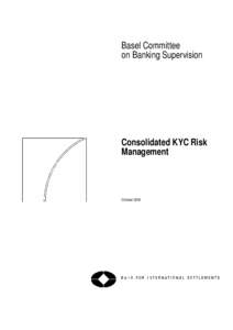 Consolidated KYC Risk Management - October 2004