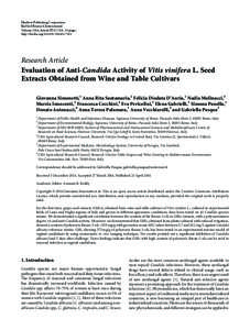 Evaluation of Anti-Candida Activity of Vitis vinifera L. Seed Extracts Obtained from Wine and Table Cultivars