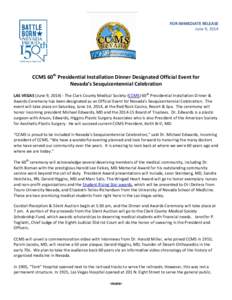 Microsoft Word - Nevada 150 Press Release - CCMS 60th Installation Dinner Official Event