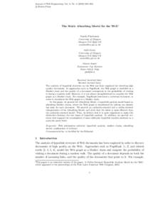 Journal of Web Engineering, Vol. 0, No–000 c Rinton Press The Static Absorbing Model for the Weba
