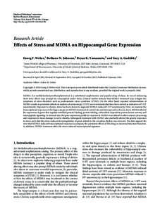 Effects of Stress and MDMA on Hippocampal Gene Expression