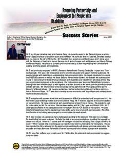 Promoting Partnerships and Employment for People with Disabilities ple with Disabilities and Virginia CommdonJwoebalRtheteUnntiivoenrsity, R eh Author: Stephanie White, Career Support Systems, Inc.