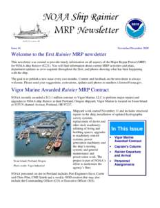 NOAA Ship Rainier MRP Newsletter Issue #1 November/December 2009