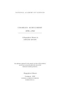 national academy of sciences  Charles Schuchert 1858—1942