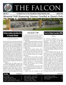 THE FALCON ISSUE NO. 9 THE NEWSLETTER OF THE 48TH HIGHLANDERS OF CANADA REGIMENTAL FAMILY  SUMMER 2006