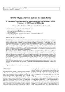 Celestial mechanics / Main Belt asteroids / 809 Lundia / Scattering / Orbital resonance / Secular resonance / Resonance / V-type asteroid / 4 Vesta / Planetary science / Astronomy / Solar System