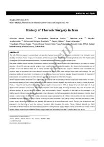 MEDICAL HISTORY  Tanaffos[removed]), 80-91
