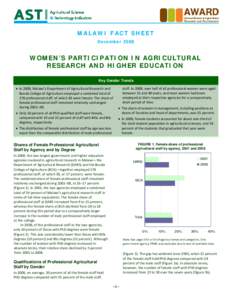 Agricultural Science and Technology Indicators / Agricultural research / Science and technology / International Food Policy Research Institute / Agricultural economics / International agricultural research / Gender / Agricultural science / Agriculture / Food politics / Research