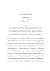 Bad Company Tamed Øystein Linnebo University of Bristol Draft of 8 May  Abstract